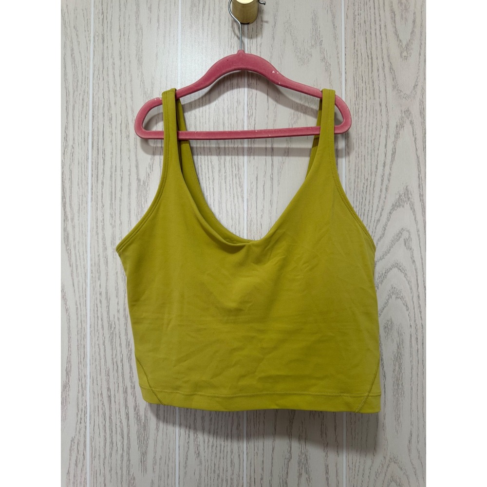 Lululemon Align Tank Top Size 8 Chartreuse Green Nulu Cropped Yoga Camisole